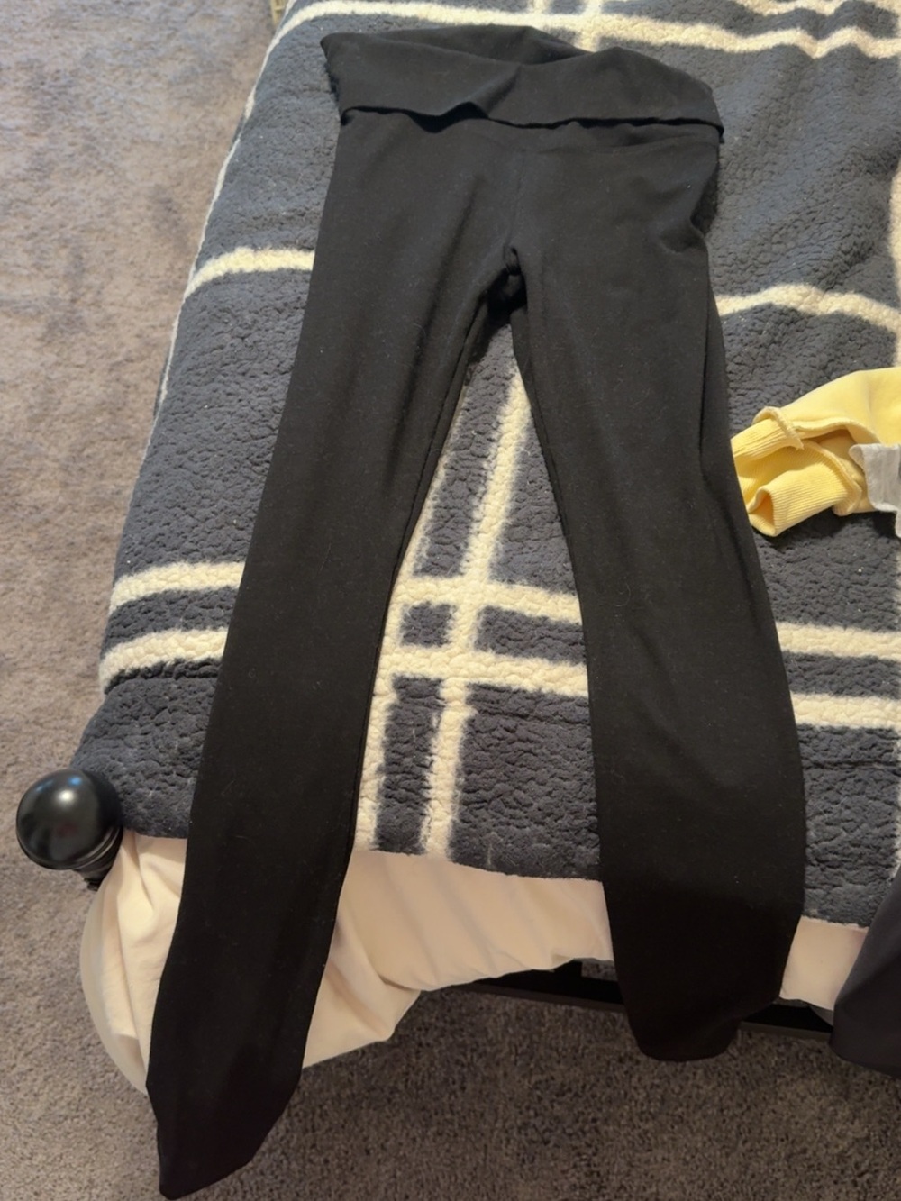Pink  black Fold-Over Waist Leggings